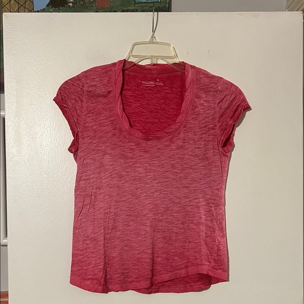 Pilcro Anthropologie pink cap sleeve tee